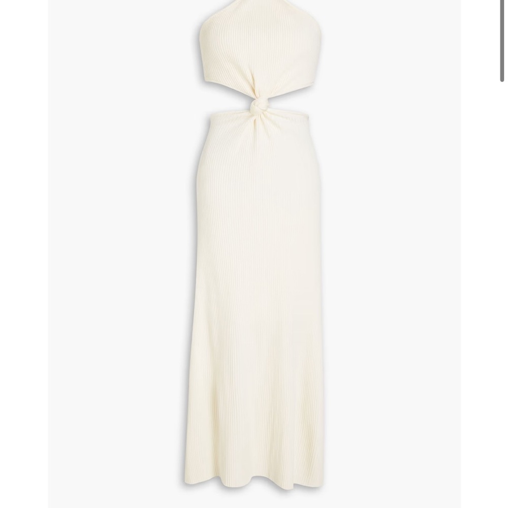 cult gaia Cream Halter Knot Cutout Maxi Dress